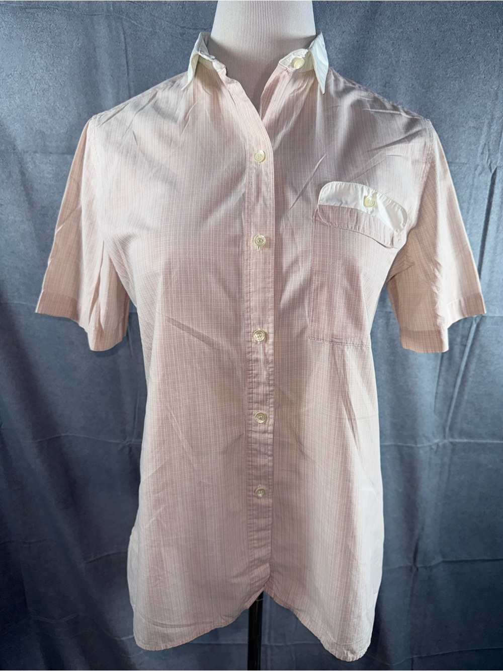 2483-Vintage John Henry Light Pink Short-Sleeve Button-Down Shirt